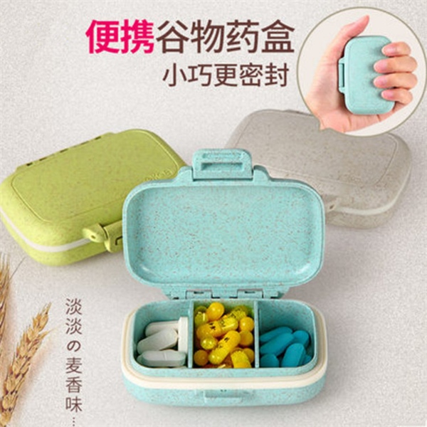 Hộp đựng thuốc nhỏ 3 ngăn màu lúa mạch