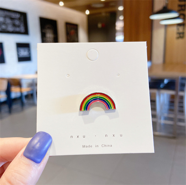 Huy hiệu pins hình nhỏ cầu vồng xanh lục nhạt #52