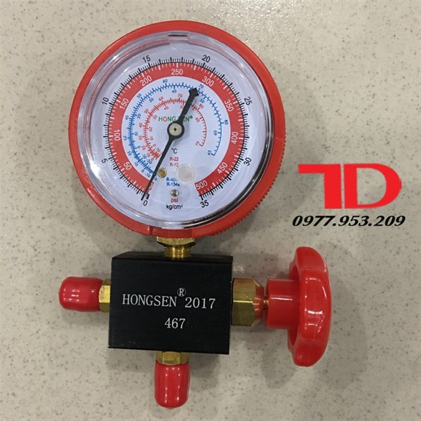 ĐỒNG HỒ ĐO GAS ĐƠN CAO ÁP - Đồng hồ ga đơn hongsen đỏ 467AH