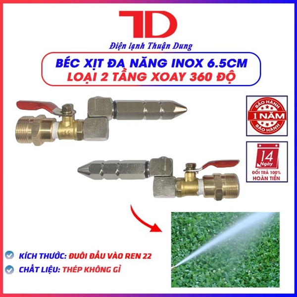Béc rửa máy lạnh - Loại INOX 6.5cm (2 tầng - xoay 360)