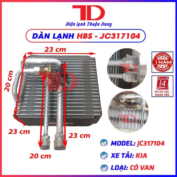 TKL - Dàn lạnh HBS - JC317104 Xe tải KiaA K3000 chế có van (6cái/th) Chưa bán được