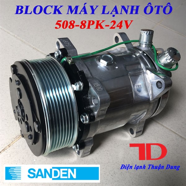Block lạnh Sanden Bản Đặt 508 Loại 8Pk 24V