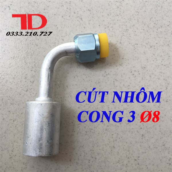 Cút nhôm cong 3 phi 8