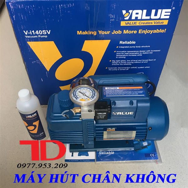 Máy hút chân không Value 3.5CFM VI140SV (kèm đồng hồ hiển thị báo áp)