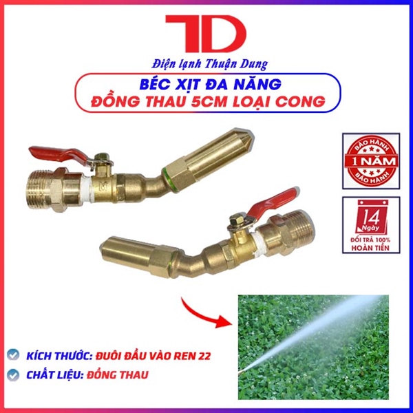 Béc rửa máy lạnh - Loại THAU 5cm (Loại cong)