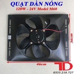Quạt dàn nóng 14x18 loại 4 ốc 120W - 24V Model M60 (5 Cái/thùng)