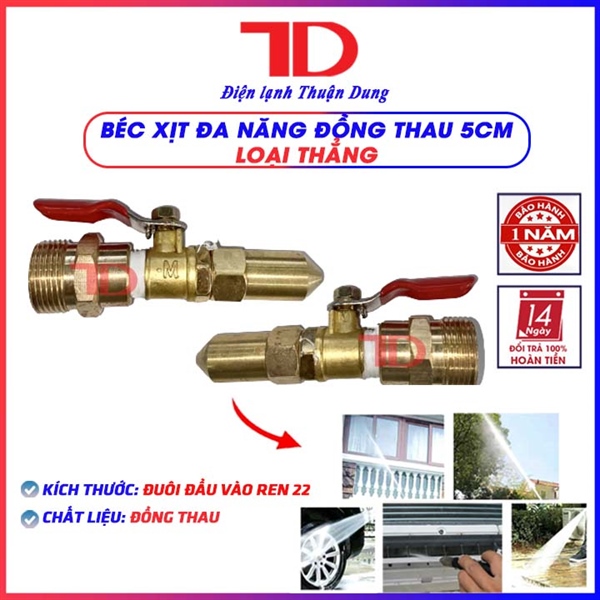 Béc rửa máy lạnh - Loại THAU 5cm (Loại thẳng)