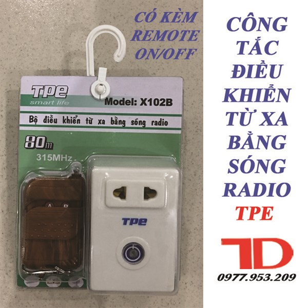 TKL - Bộ điều khiển từ xa bằng sóng radio TPE X102B có kèm remote