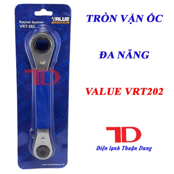 "DCT77 - Tròn vặn ốc đa năng Value VRT202, cờ lê vòng ( Vặn các cỡ 1/4"": 9/16"", 3/16"", 1/2"")"