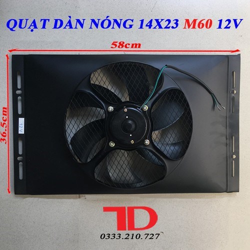 TKL - Quạt dàn nóng 14x23 loại 4 ốc mô tơ lồi 120W - 12V Model M60
