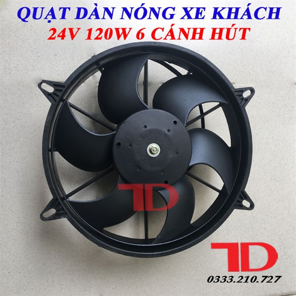 Quạt dàn nóng xe MINIBUS UNIVERSE 254PL Cánh hút 24V 120W (6 cái/thùng), QUẠT DÀN NÓNG XE KHÁCH 24V 120W 6 CÁNH HÚT