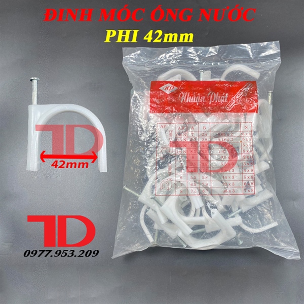 Đinh móc ống nước phi 42 loại tốt (50con/bịch)