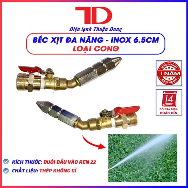 Béc rửa máy lạnh - Loại INOX 6.5cm (Loại cong - 2 tầng)