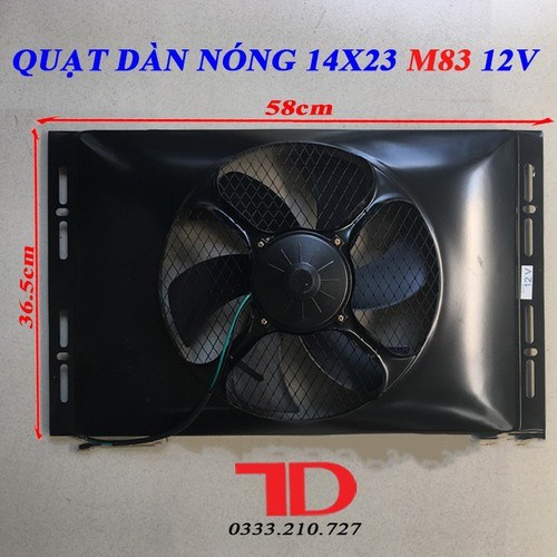 TKL - Quạt dàn nóng 14x23 loại 4 ốc 120W - 12V Model M83 (5 cái/ thùng)