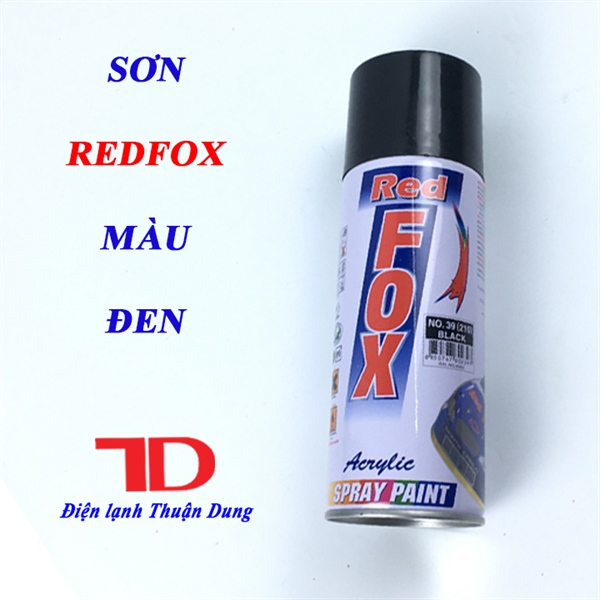 Sơn redfox màu đen, Sơn chuyên dụng cho đầu lạnh (12 chai/thùng)
