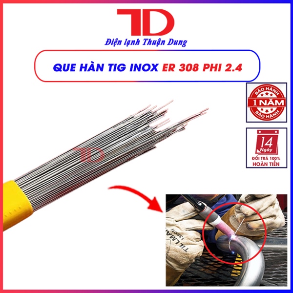 Que hàn Tig Inox ER 308 phi 2.4 (1M) ( 1KG = 26que)