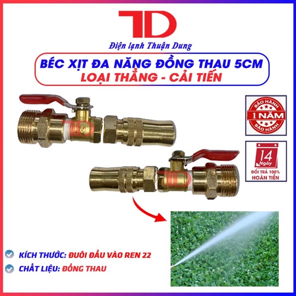 Béc rửa máy lạnh - Loại THAU 5cm (Loại thẳng - cải tiến - có chỉnh tia)