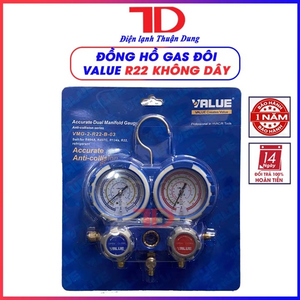 ĐỒNG HỒ GAS ĐÔI KHÔNG DÂY VALUE R22 (12 cái/thùng)