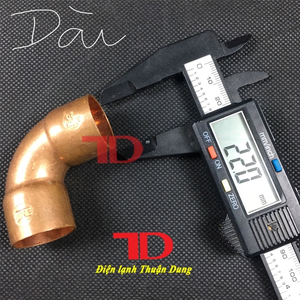 Cút hàn nối ống đồng góc vuông 90 độ phi 22 - Co ống đồng phi 12