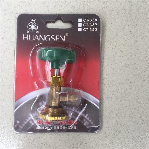 BN - Van khóa GAS Lon R410A R600A R12 phi nhỏ (loại HUANGSEN màu xanh lá)