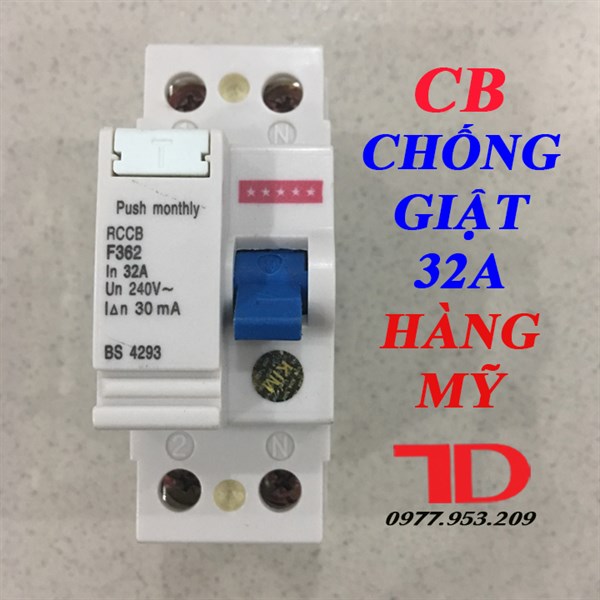 CB Chống Giật 32A Hàng Mỹ