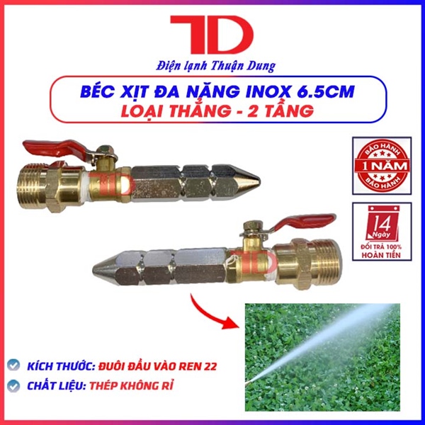 Béc rửa máy lạnh - Loại INOX 6.5cm (Loại thẳng - 2 tầng)