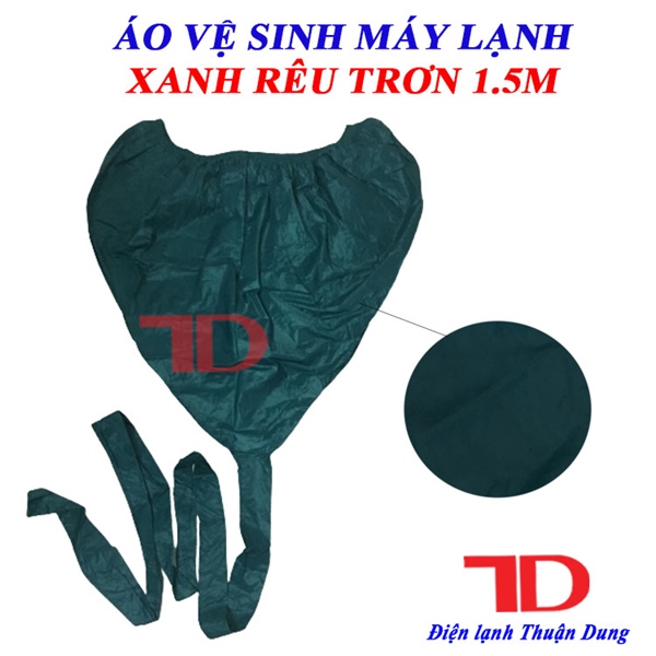 Áo vệ sinh máy lạnh màu xanh rêu loại rẻ vải trơn 1.5M