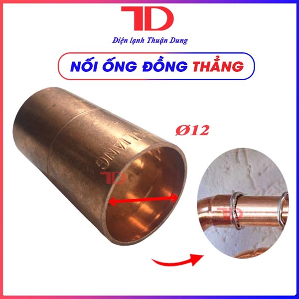 Nối ống đồng thẳng phi 12