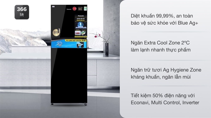 Tủ Lạnh Panasonic Inverter 366 Lít NR-TL381BPKV - VIỆT NAM