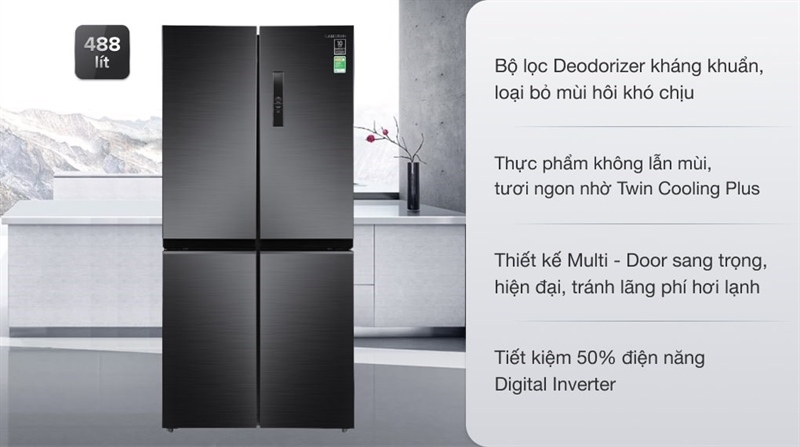 Tủ lạnh Samsung Inverter 488 lít RF48A4000B4/SV (552.12T7)