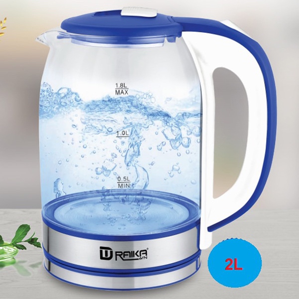 Ấm siêu tốc thủy tinh Raika