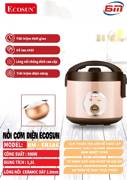 Nồi cơm điện Ecosun 1,8L