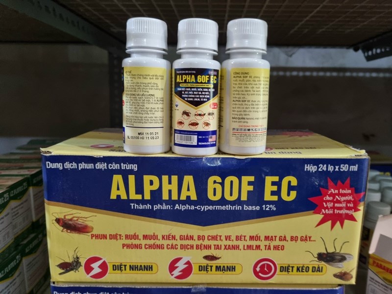 Sát trùng ALPHA 60F EC diệt ruồi, kiến, ve, bọ chét, mạt