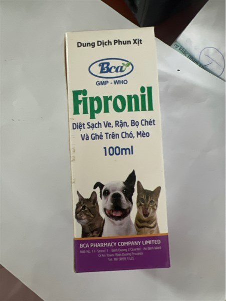 Bca- Fipronil xịt ve, rận, bọ chét, ghẻ 100ml