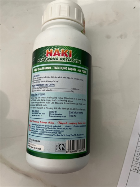HAKI-NANO Đồng oxyclorua 500ml (diệt nấm, riêu, tảo)