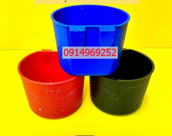 MÁNG ĂN TREO 2 CHẤU đỏ, đen, xanh