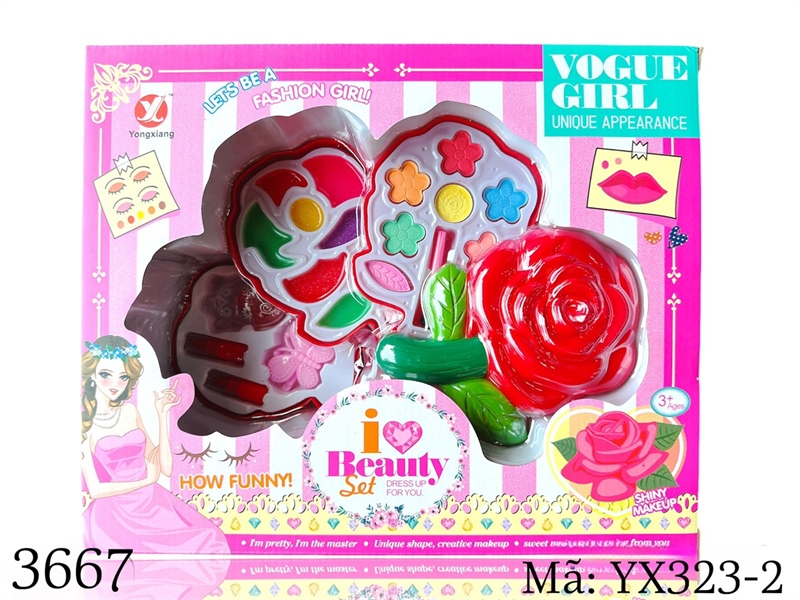 YX323-2 HỘP PHẤN TRANG ĐIỂM HOA HỒNG 3 TẦNG YX323