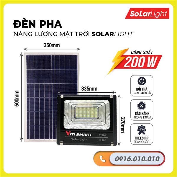 Đèn pha NLMT Solar Light 200W