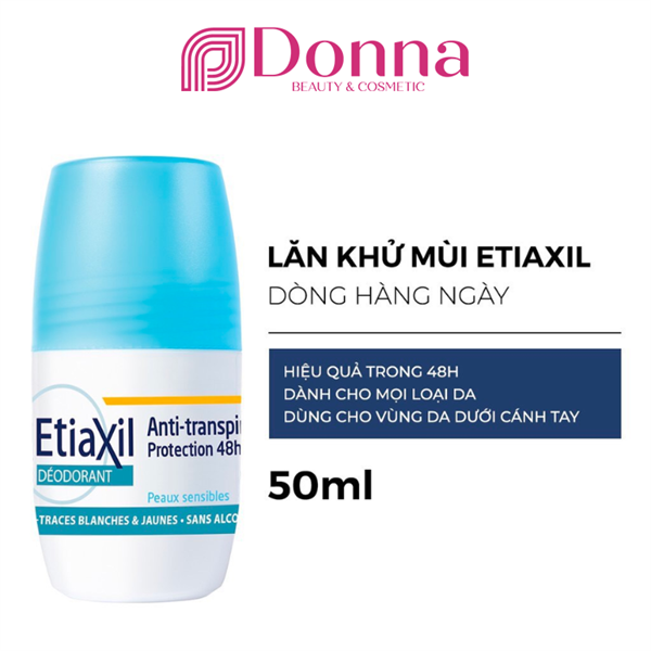 Lăn khử mùi hàng ngày EtiaXil Anti-Perspirant Deodorant 48h Roll-On 50ml