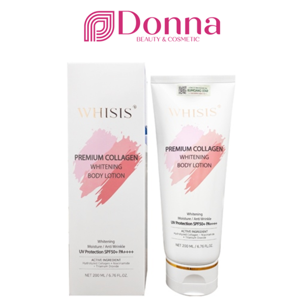 Kem dưỡng trắng và chống nắng nâng tone Whisis Body Lotion Collagen 200ml