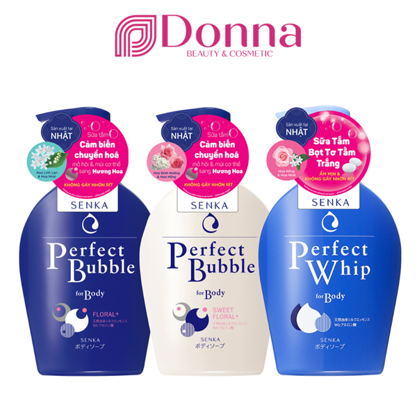 Sữa tắm toàn thân dưỡng ẩm Senka Perfect for Body 500ml của Nhật