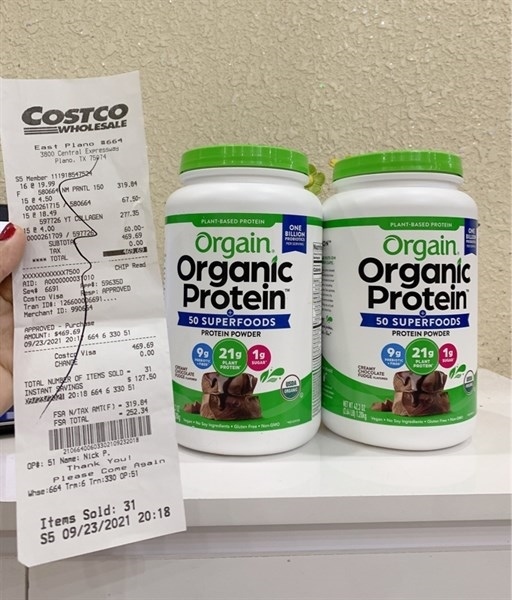 Bột đạm thực vật hữu cơ vị socola Organic Protein 1.2kg