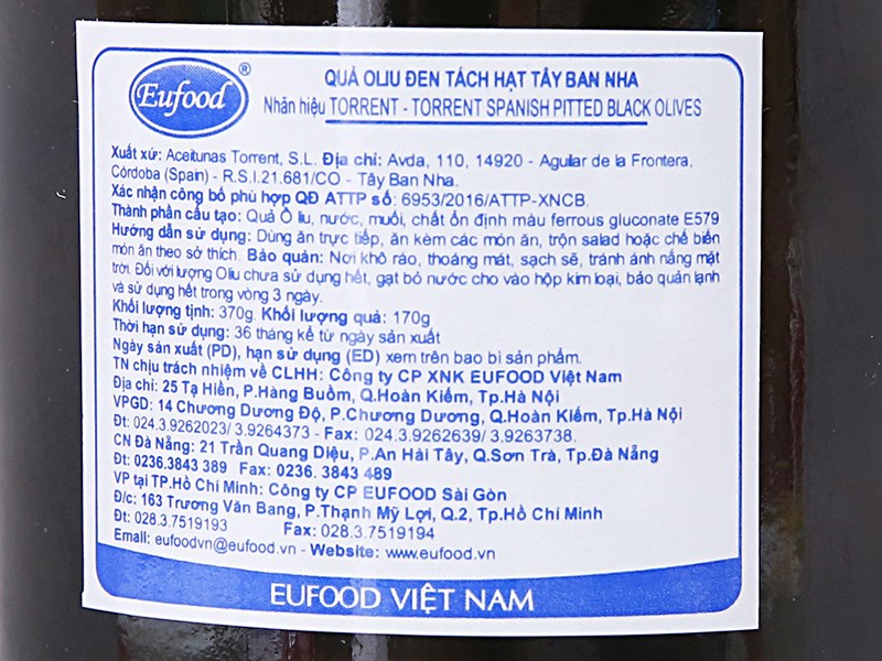 OLIU ĐEN TÁCH HẠT TORRENT 370G