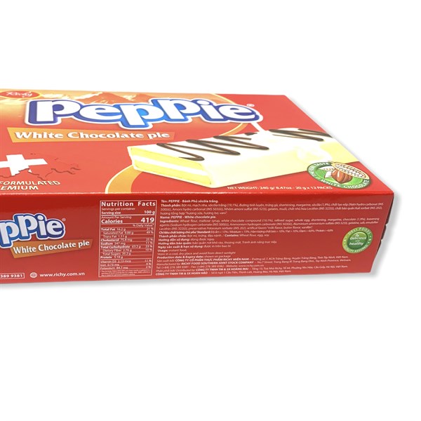 Bánh Peppie socola trắng 240G