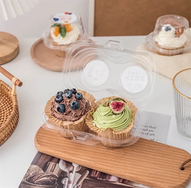 Hộp cupcake 2 bánh nhựa pet