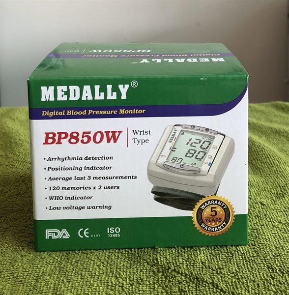 MÁY ĐO HUYẾT ÁP ĐIỆN TỬ LOẠI CỔ TAY BP850W (MEDALLY). S1100