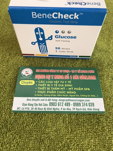 QUE THỬ ĐƯỜNG HUYẾT BENECHECK (H/50 QUE). S700
