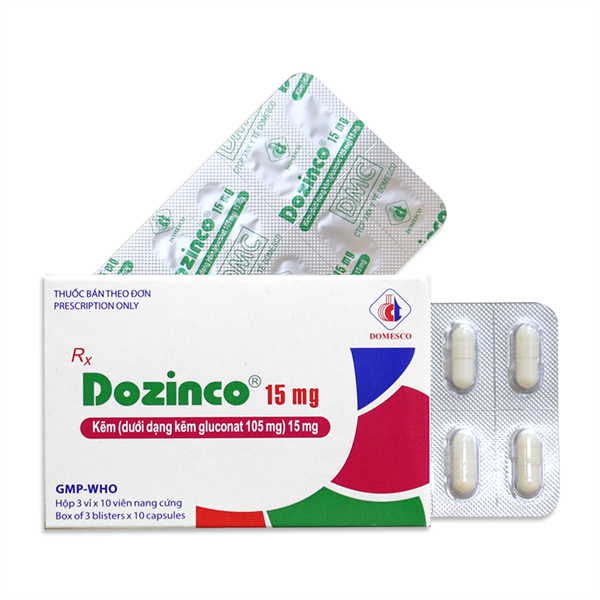 Dozinco Kẽm Gluconat 15mg Domesco (H30v)