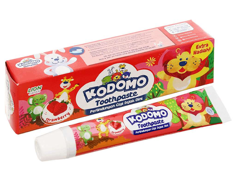 (265) KODOMO kids kem đánh răng cho bé vị dâu 65g