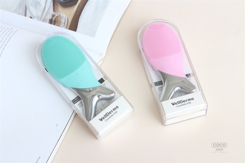 Máy rửa mặt con cá -Wellderma cleansing fish- màu hồng